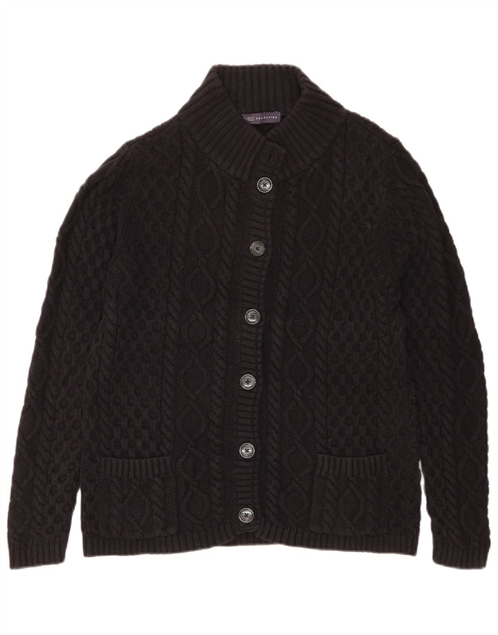 Maglione cardigan da donna Marks & Spencer UK 14 grande cotone nero