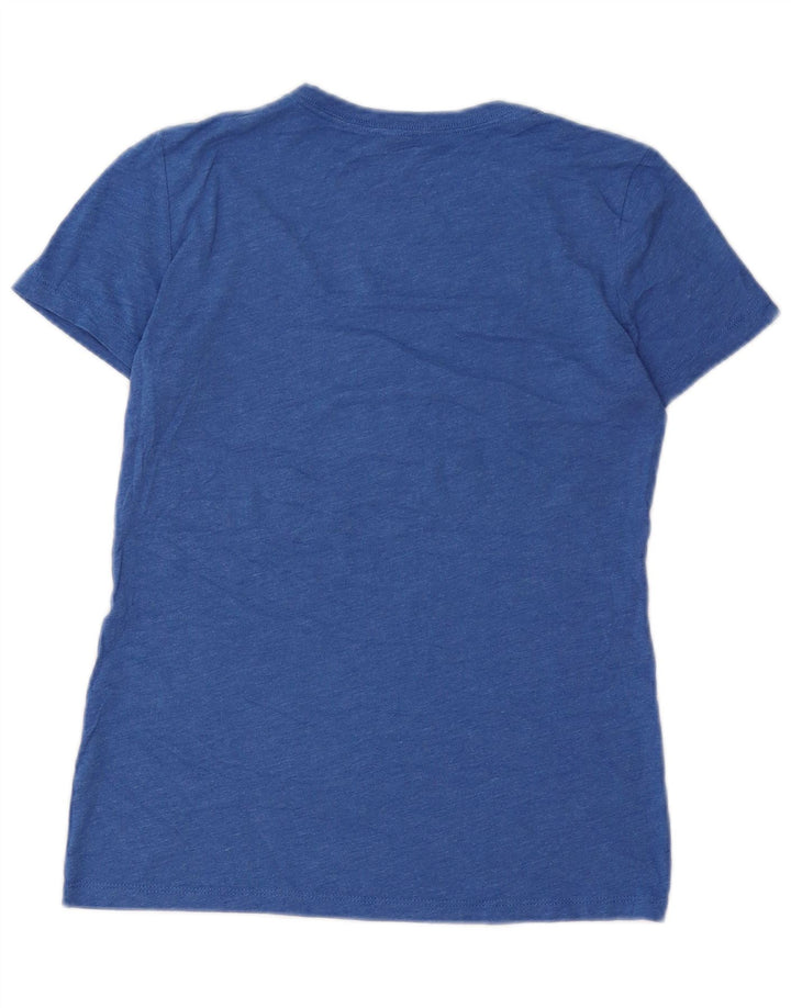 Eddie Bauer T-shirt grafica Alaska da donna Top UK 10 Small Poliestere blu