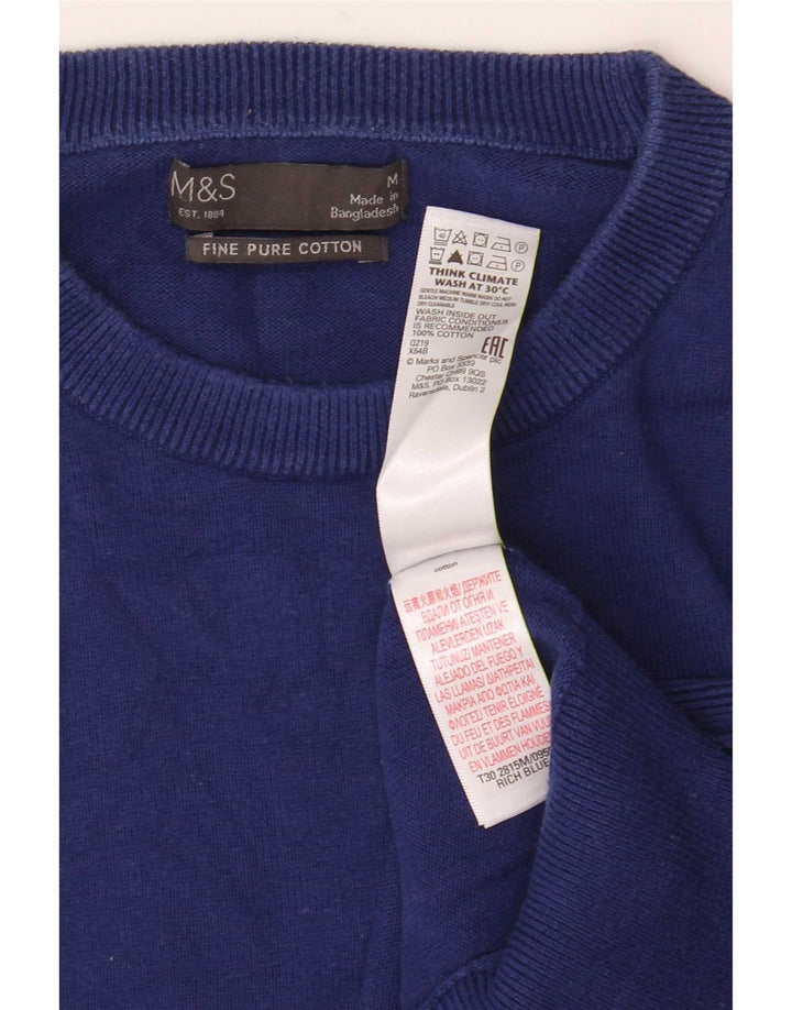 Maglione maglione girocollo da uomo Massimo Dutti in cotone blu medio