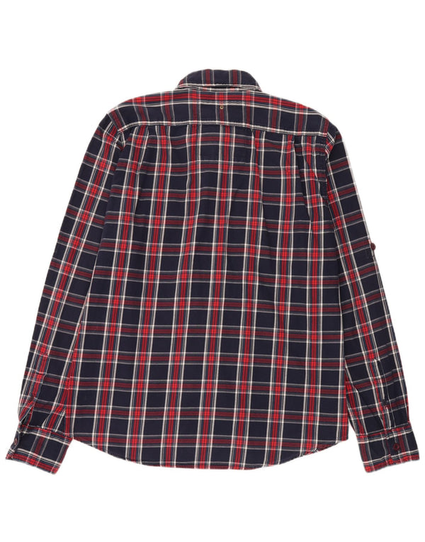 Camicia da uomo in flanella Superdry 2XL cotone a quadri blu navy