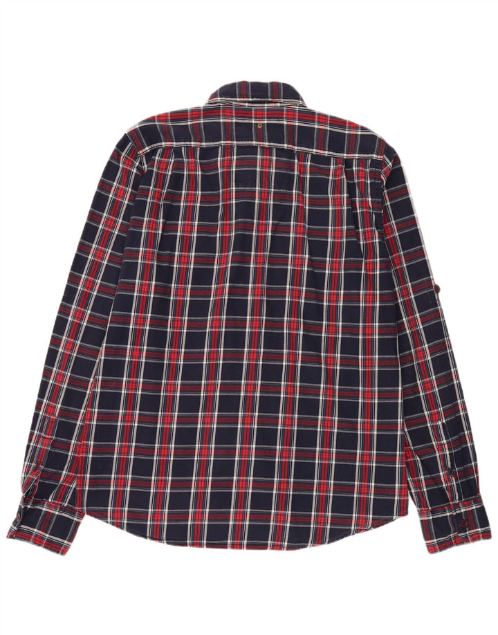 Camicia da uomo in flanella Superdry 2XL cotone a quadri blu navy
