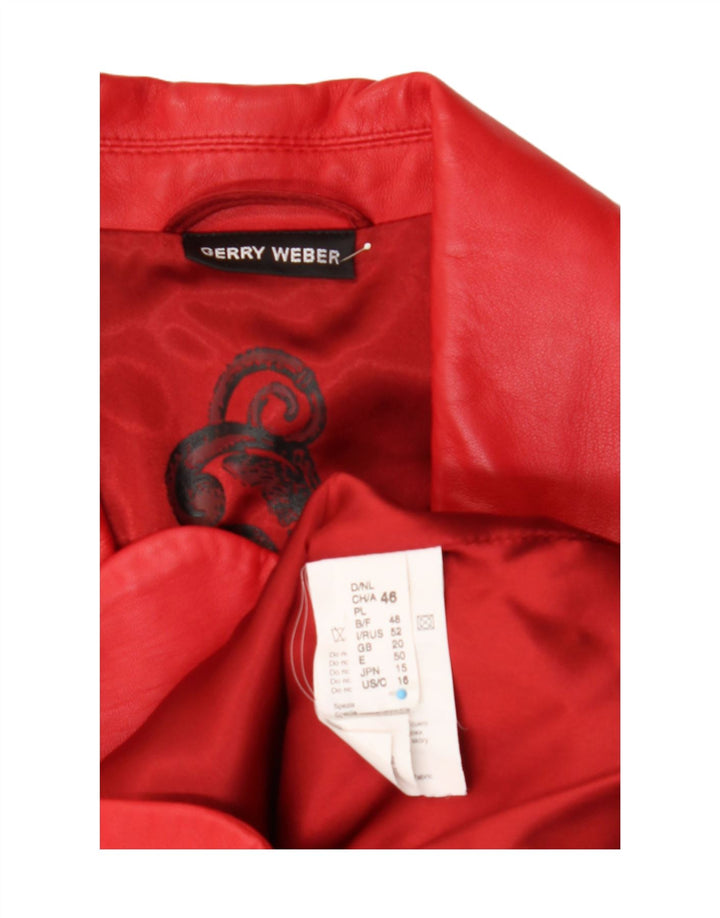 Giacca blazer in pelle da donna a 3 bottoni Gerry Weber UK 20 2XL Pelle rossa