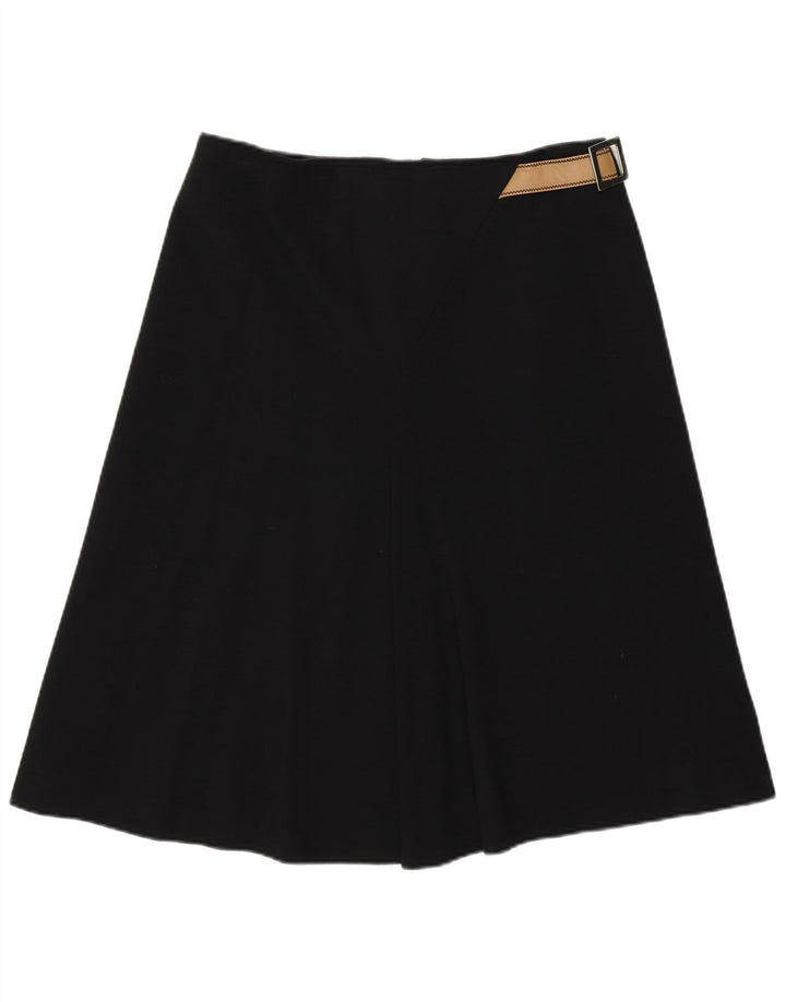 PAOLA ANTONINI Gonna a trapezio da donna UK 14 Large W32 Lana nera