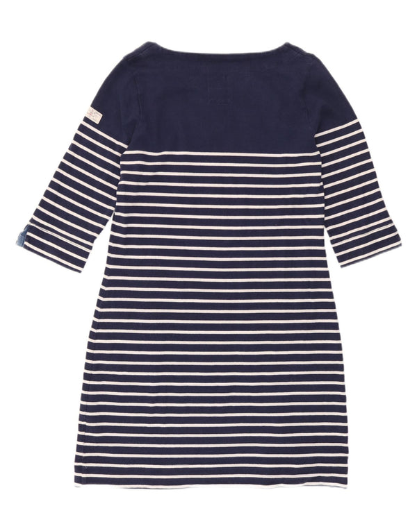 Abito tubino da donna con maniche a 3/4 Joules UK 14 Grande cotone a righe blu navy