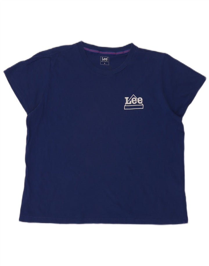 Maglietta oversize da donna Lee UK 10 piccola in cotone blu