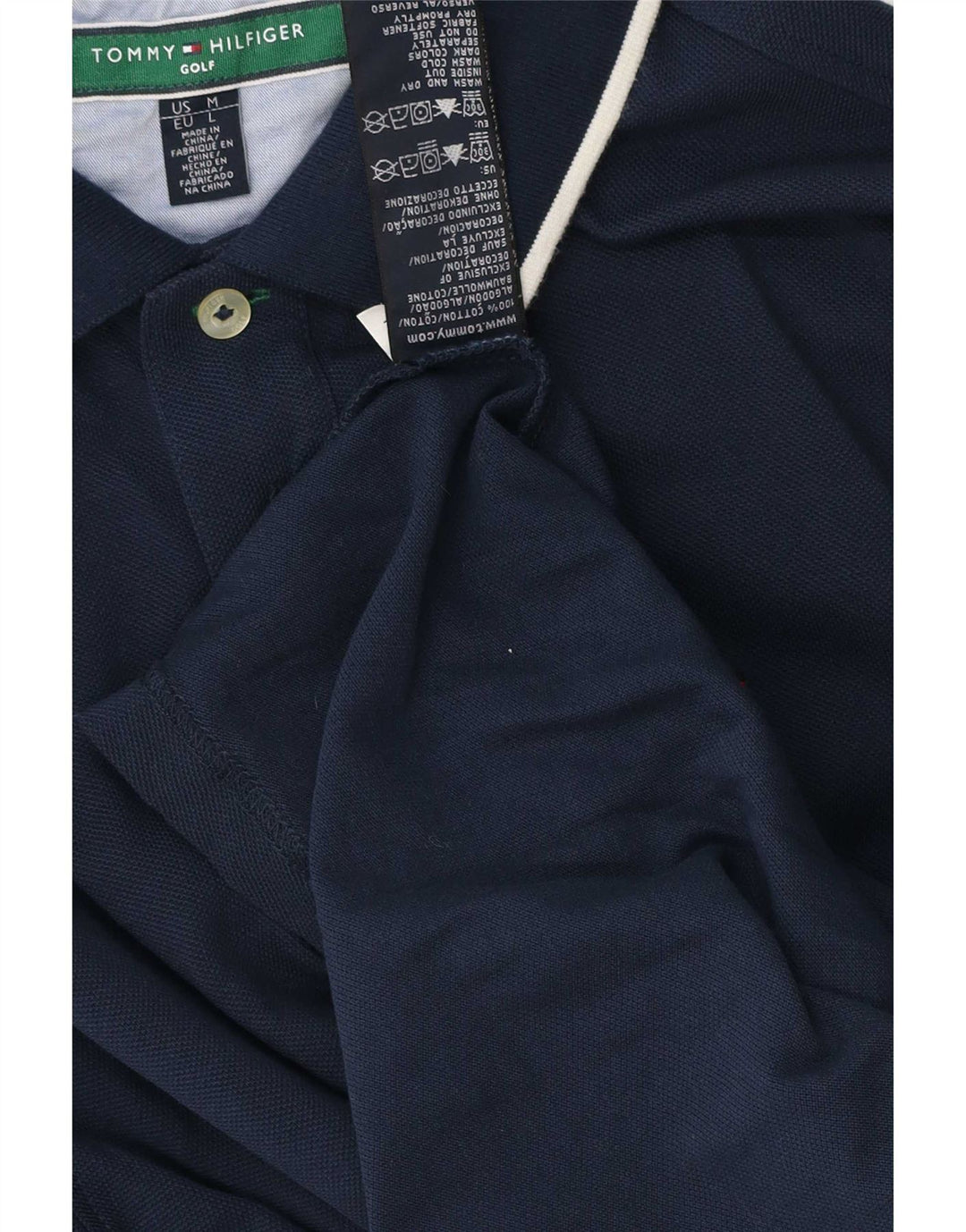 Polo da uomo Tommy Hilfiger media cotone a righe blu navy