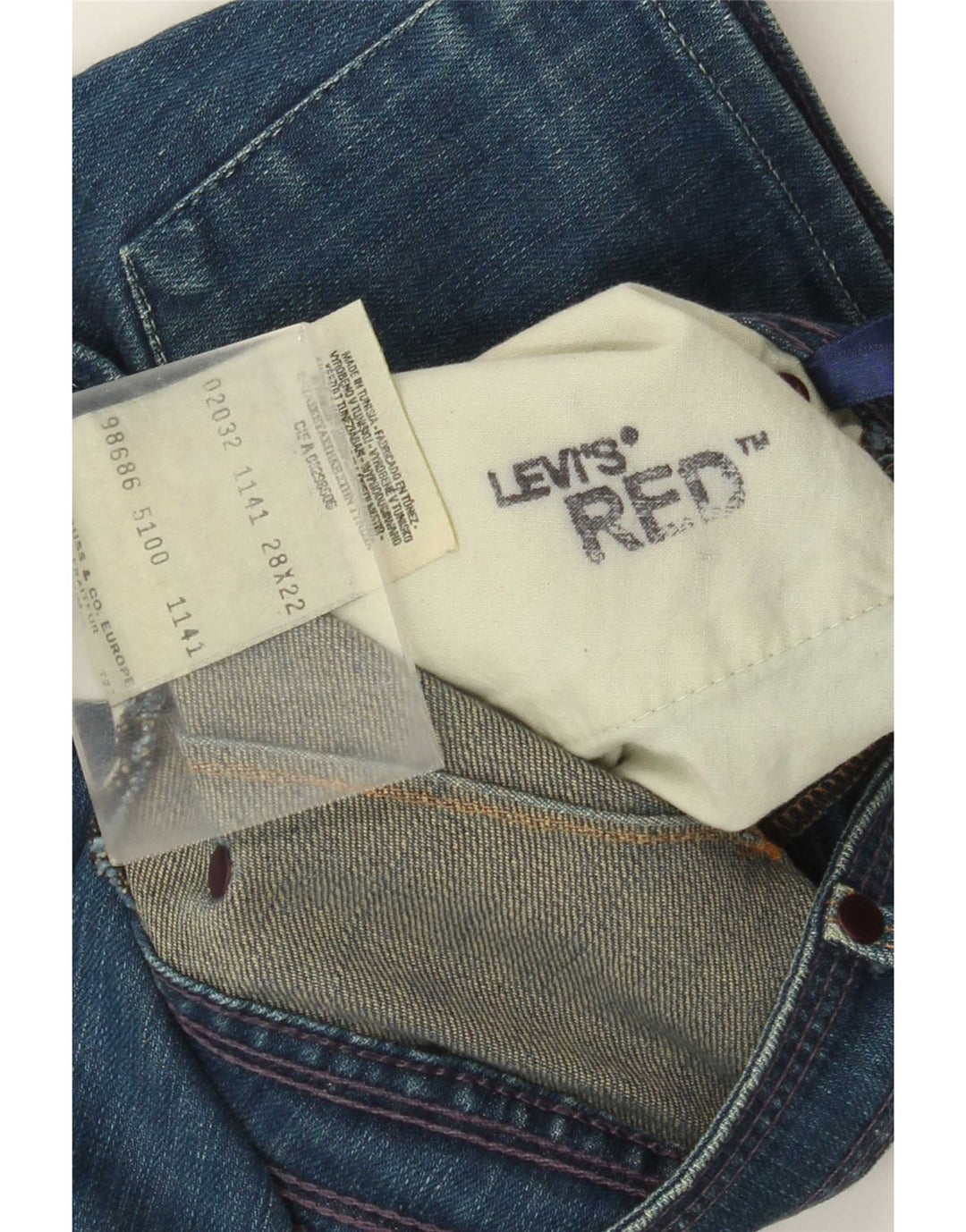 Gonna di jeans da donna Levi's W28 in cotone blu medio