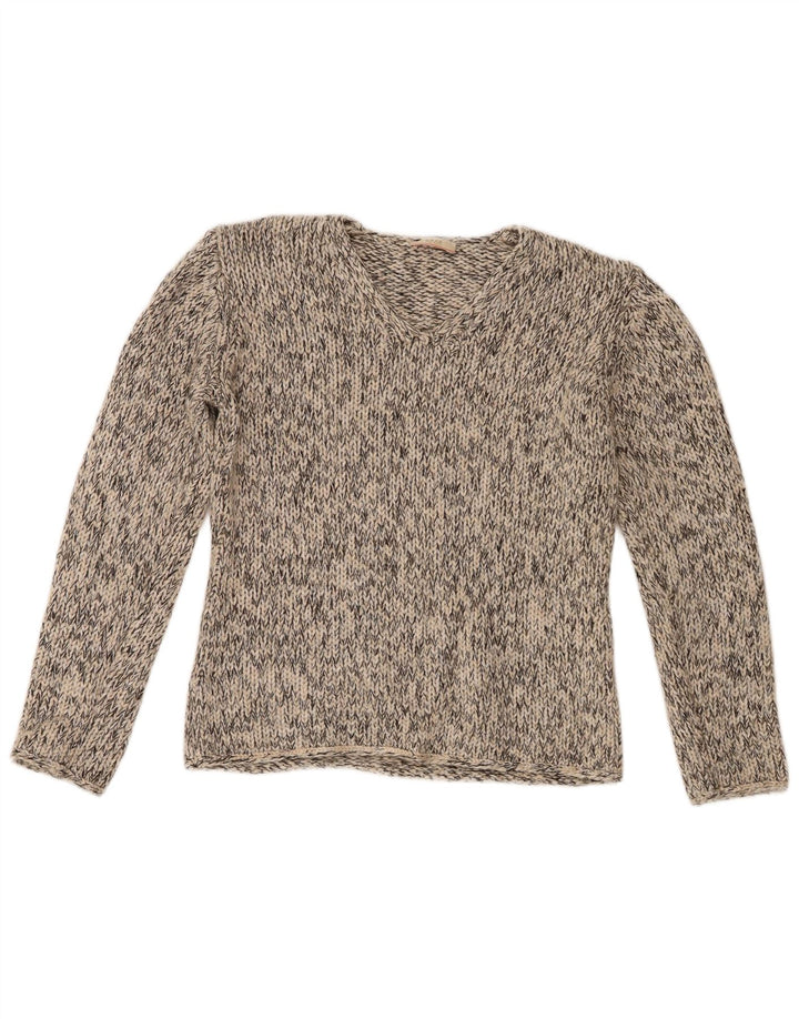 Maglione da donna con scollo a V Brax EU 38 Lana screziata grigio medio