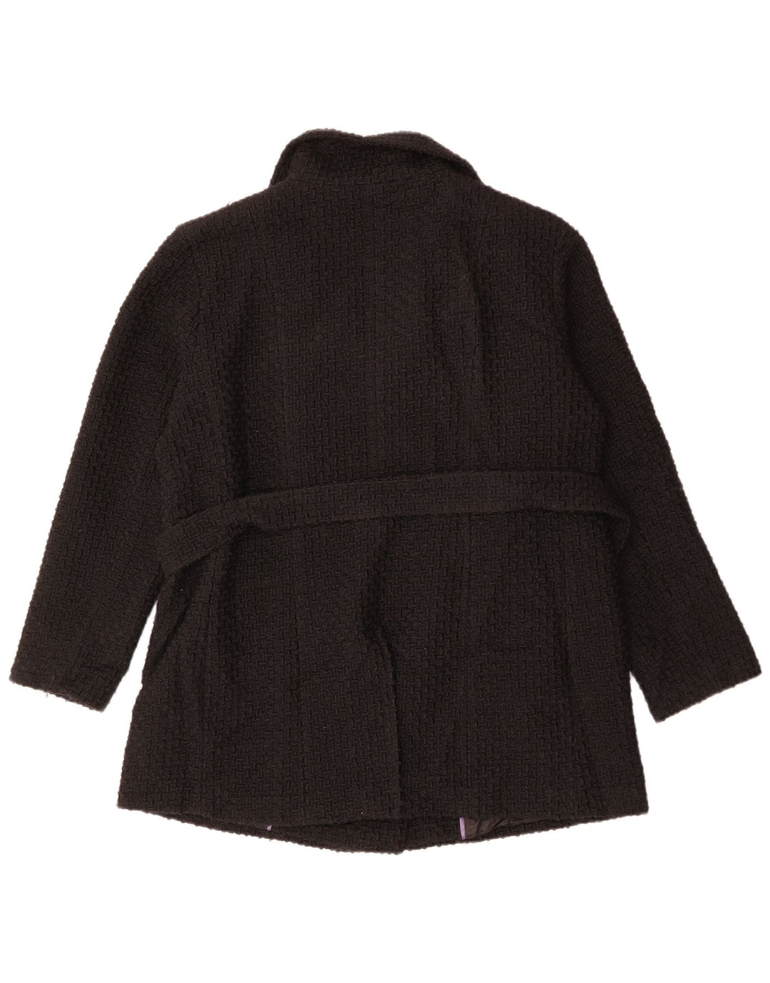 CALVIN KLEIN Cappotto doppiopetto da donna UK 18 XL Lana nera