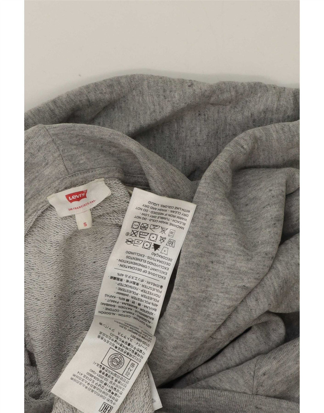 Maglione con cappuccio grafico da uomo Levi's piccolo in cotone grigio