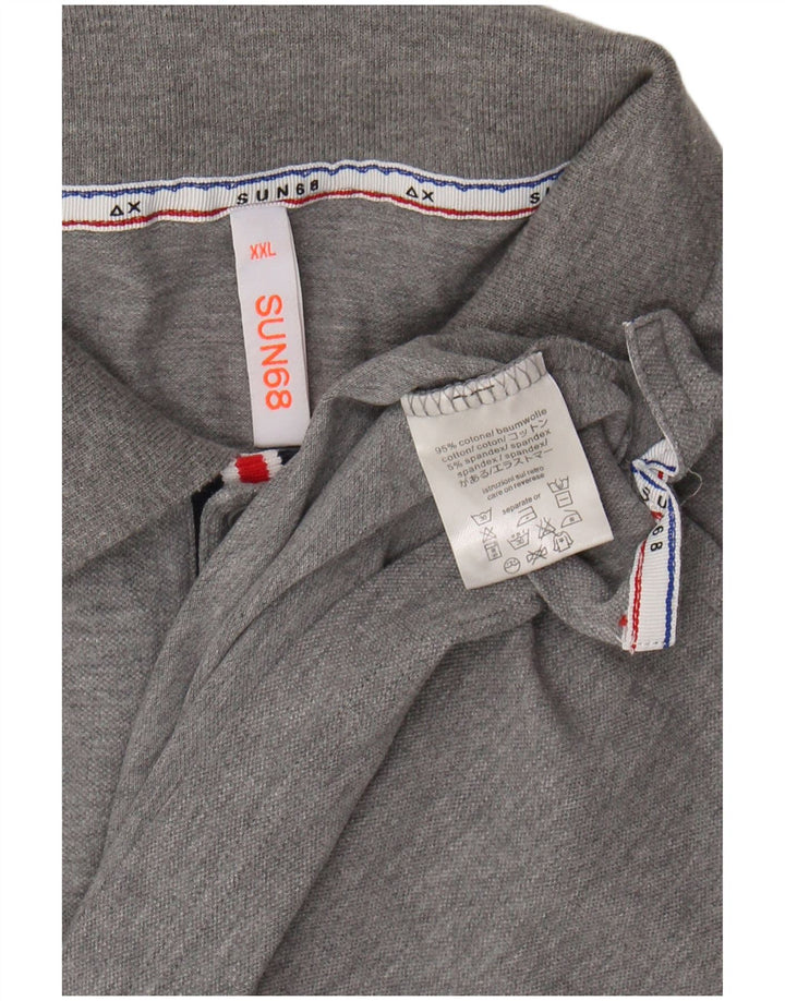 SUN68 Mens Polo Shirt 2XL Grey Cotton