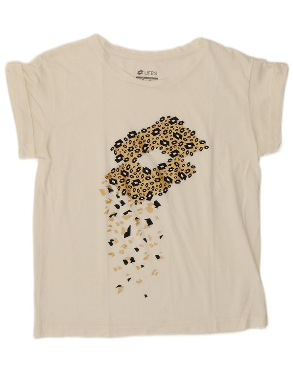 T-shirt grafica oversize da donna Lotto Top UK 6 XS Bianca