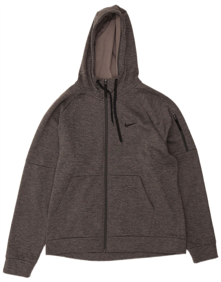Tuta intera Nike Therma-Fit con cappuccio da uomo, grande, in poliestere chiazzato grigio