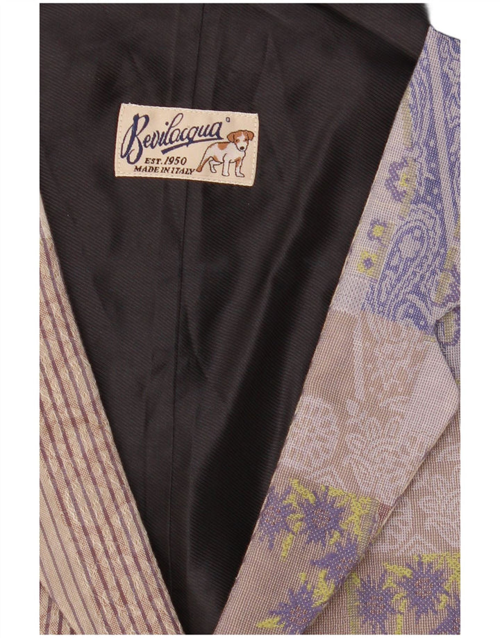 Gilet vintage da uomo XL in cotone patchwork multicolore