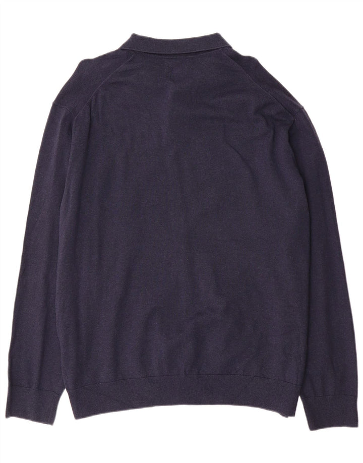Maglione maglione collo alto da uomo Marks & Spencer 2XL cotone blu navy