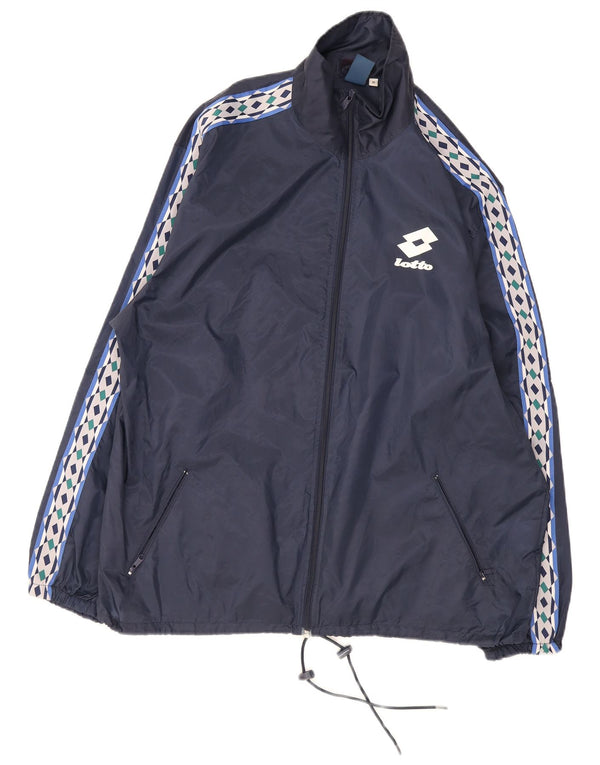 Giacca antipioggia da uomo Lotto UK 38 nylon color block blu navy medio