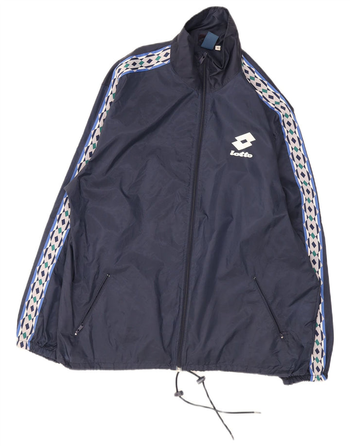 Giacca antipioggia da uomo Lotto UK 38 nylon color block blu navy medio