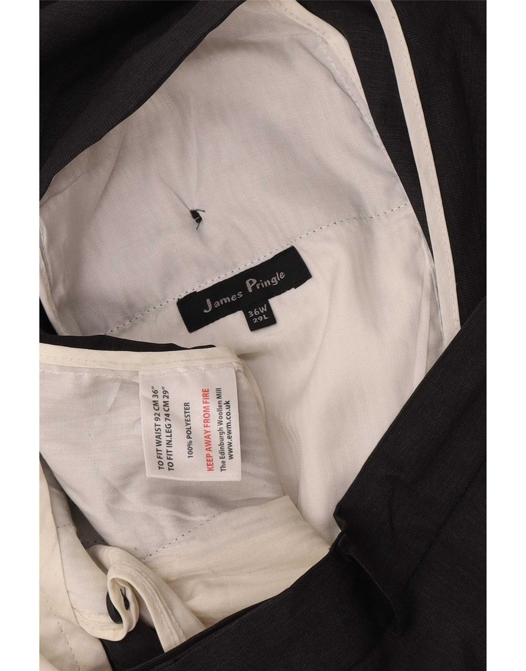Pantaloni da abito dritti da uomo James Pringle W36 L29 poliestere grigio