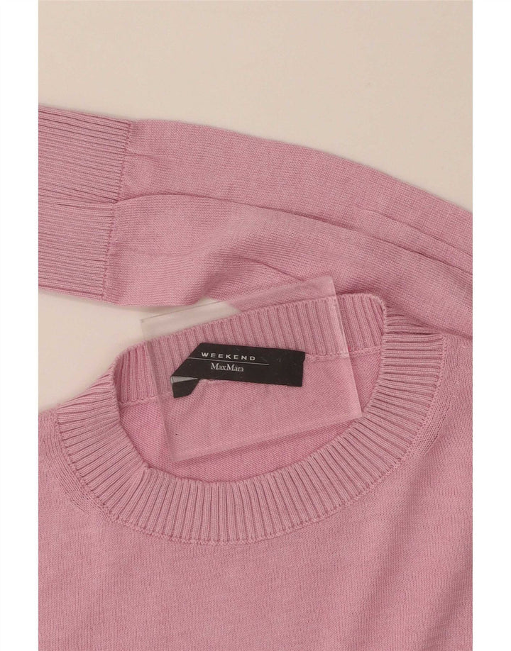 Maglione maglione girocollo da donna Max Mara UK 14 Rosa medio
