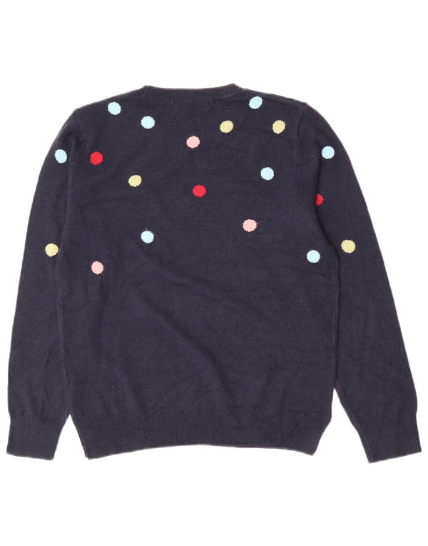 Maglione maglione girocollo da donna Marks & Spencer UK 10 piccolo blu navy