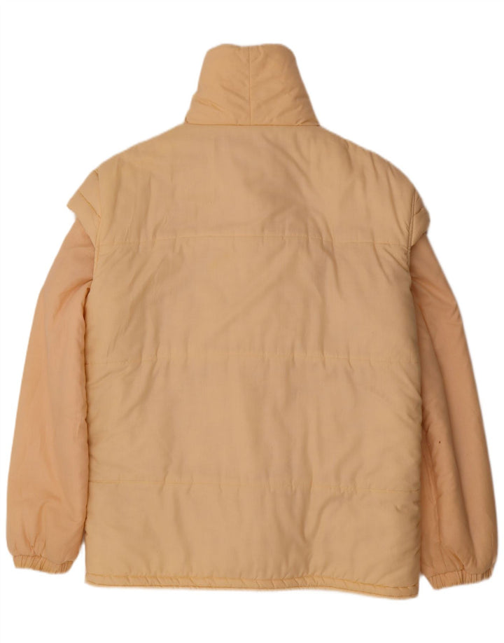 Giacca imbottita da uomo vintage UK 40 grande poliestere beige