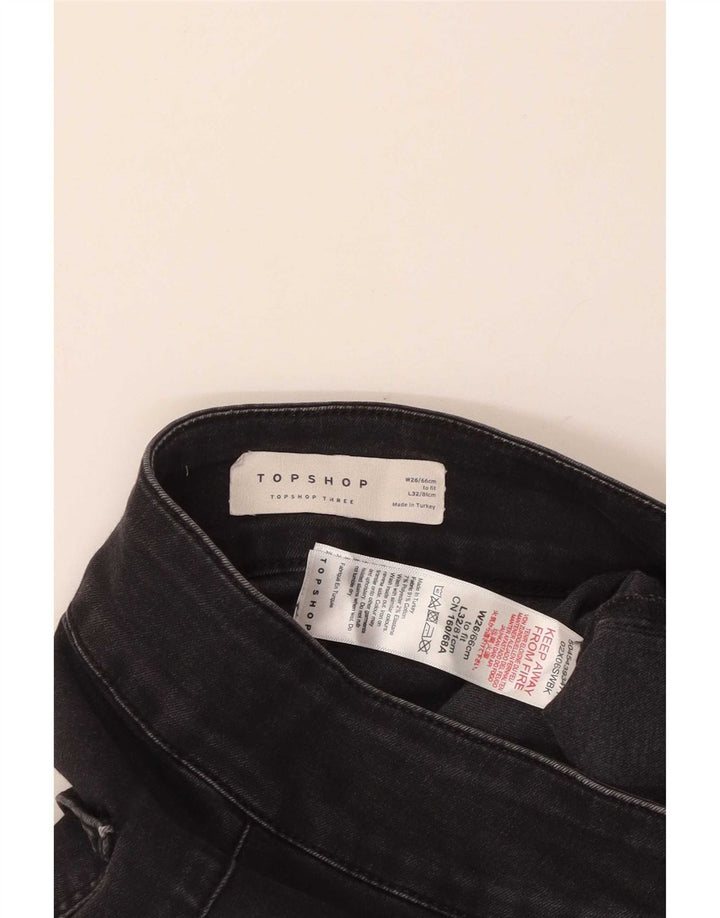 Jeans svasati da donna Topshop W26 L32 cotone nero