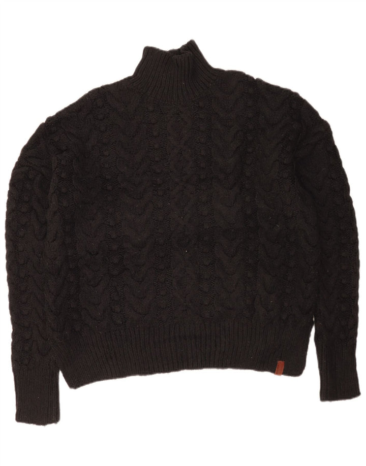 Maglione maglione oversize da donna con collo a tartaruga Superdry UK 10 piccolo nero