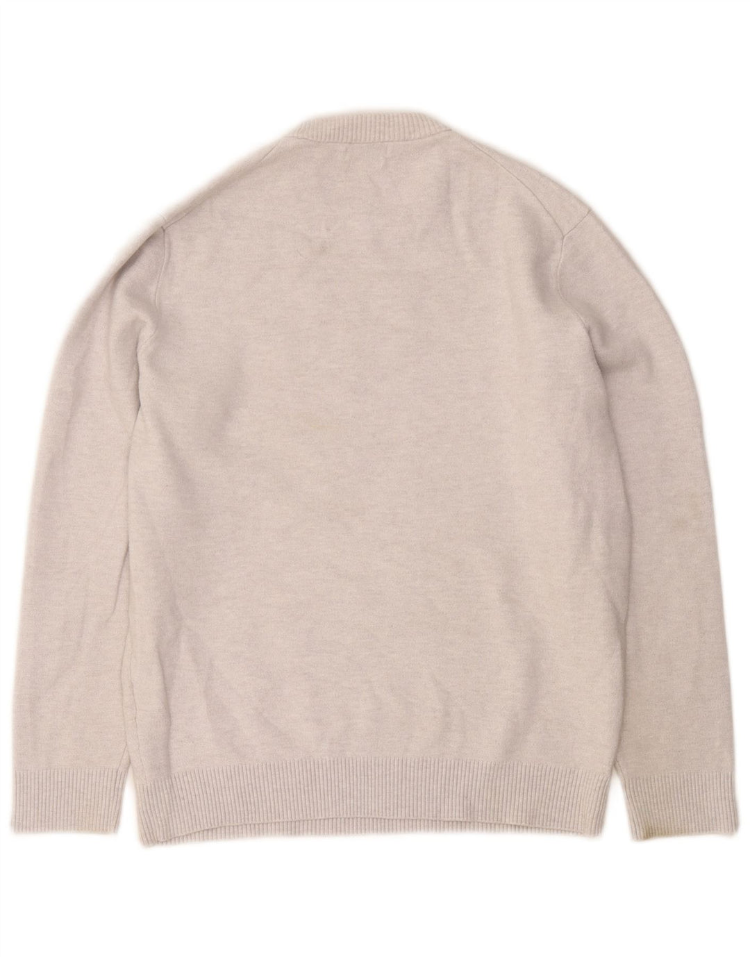 Maglione maglione girocollo da uomo Massimo Dutti grande grigio in poliammide