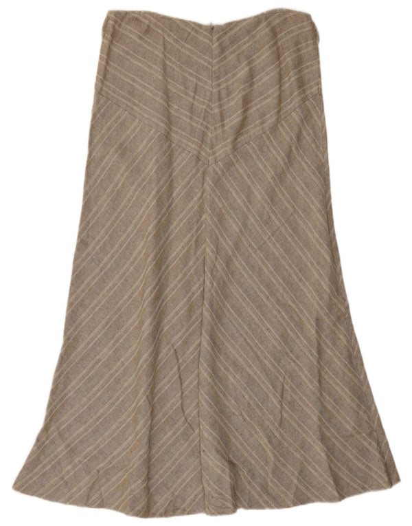 Gonna lunga da donna Marks & Spencer UK 14 Large W32 Cotone a spina di pesce grigio