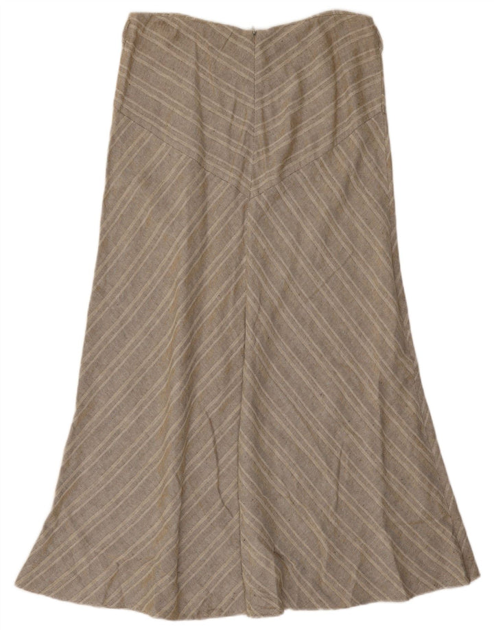 Gonna lunga da donna Marks & Spencer UK 14 Large W32 Cotone a spina di pesce grigio