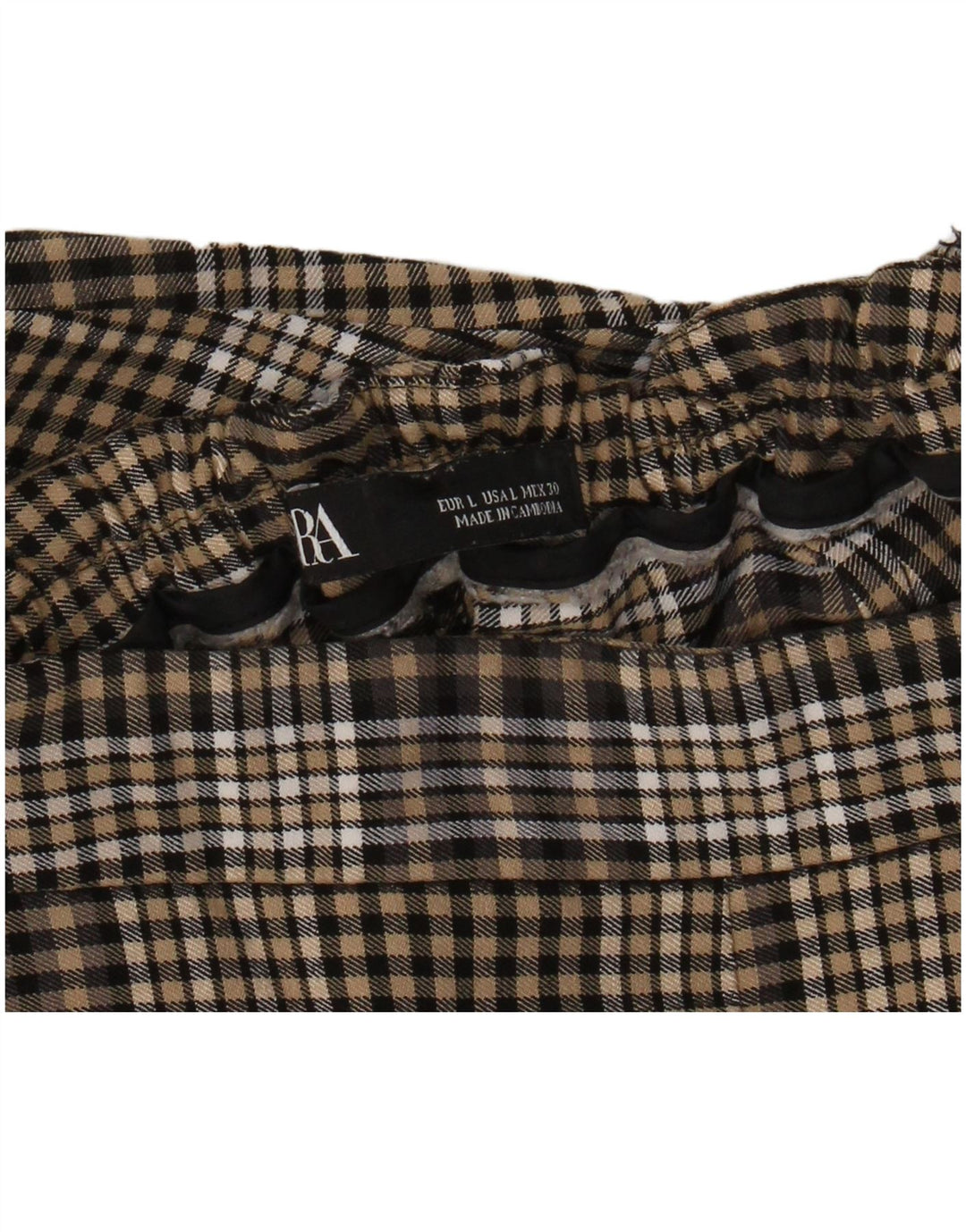 Pantaloni corti da donna Zara grandi W30 L24 a quadri marroni