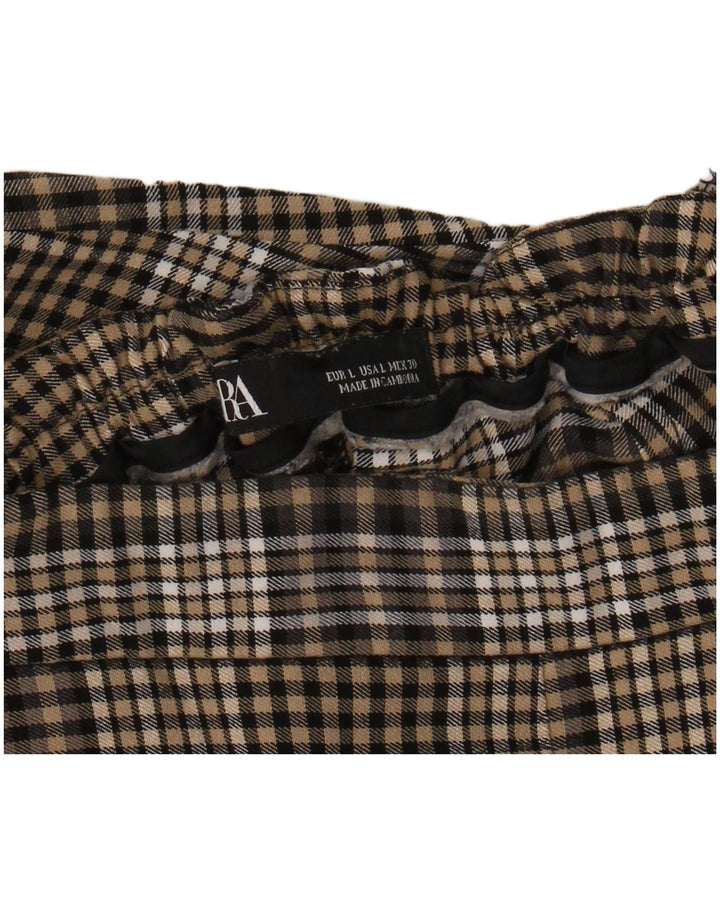 Pantaloni corti da donna Zara grandi W30 L24 a quadri marroni