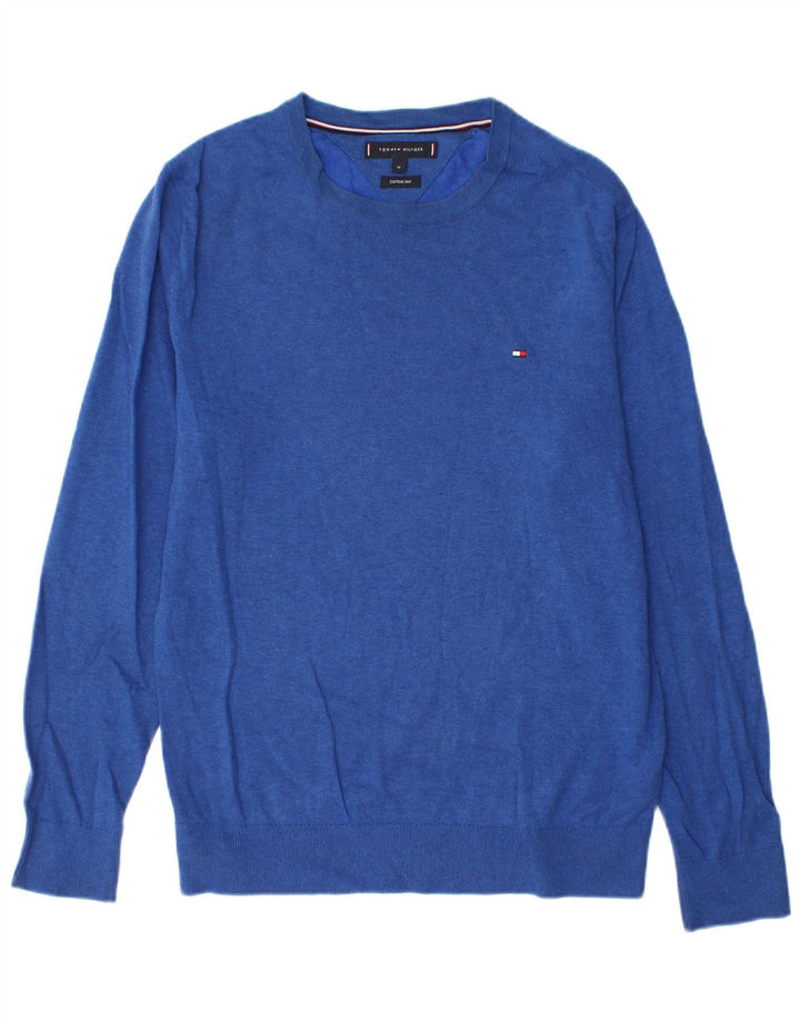 Maglione maglione girocollo da uomo Tommy Hilfiger cotone blu medio