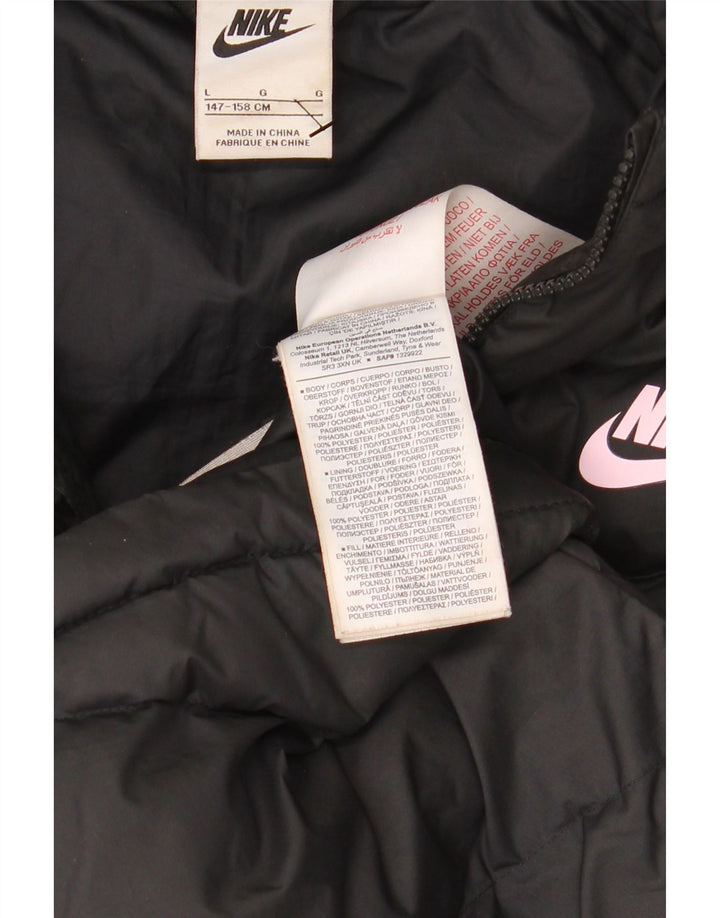 Giacca imbottita con cappuccio NIKE da ragazzo 12-13 anni Large nera in poliestere