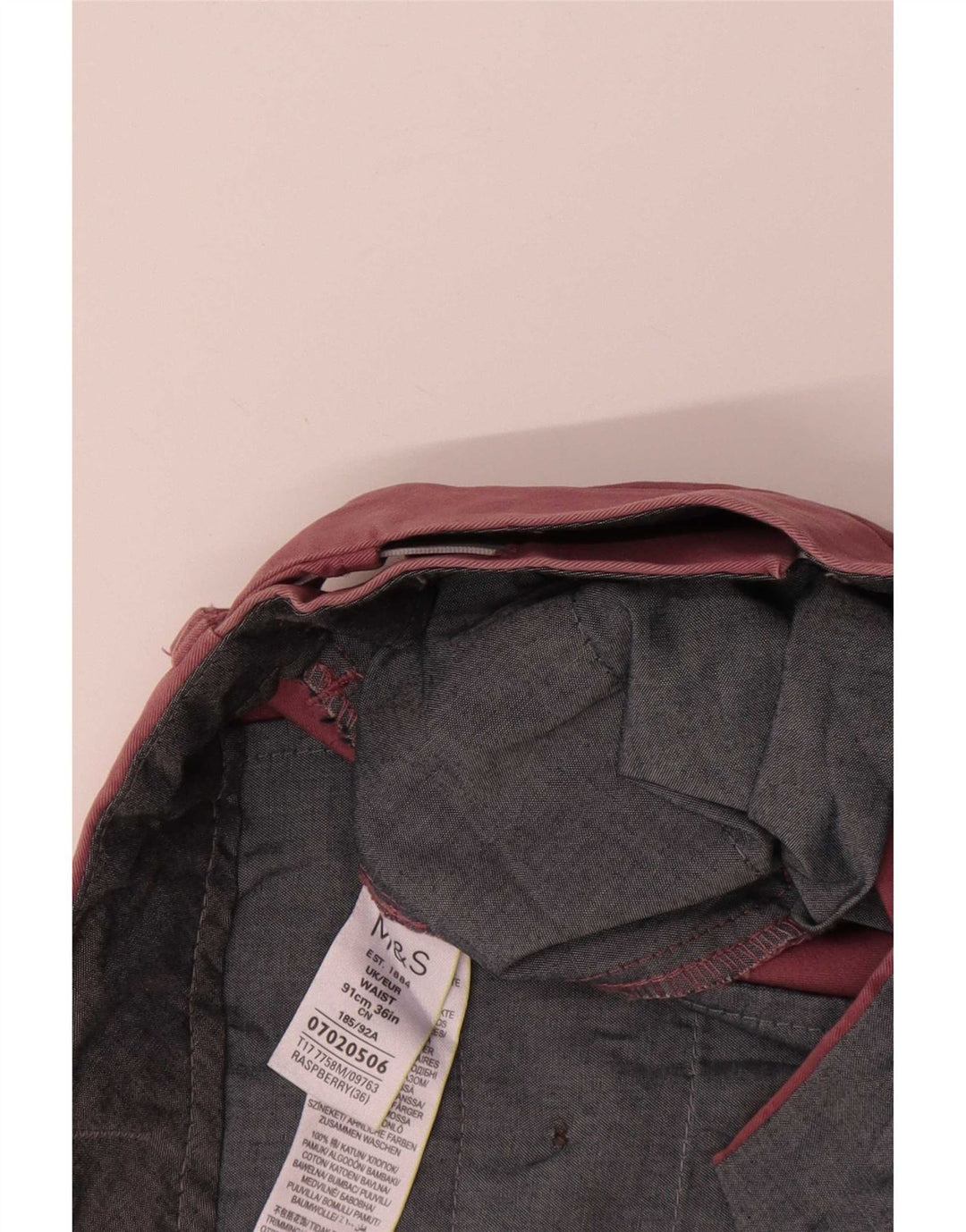 Pantaloncini chino da uomo Marks & Spencer W36 grandi in cotone rosso