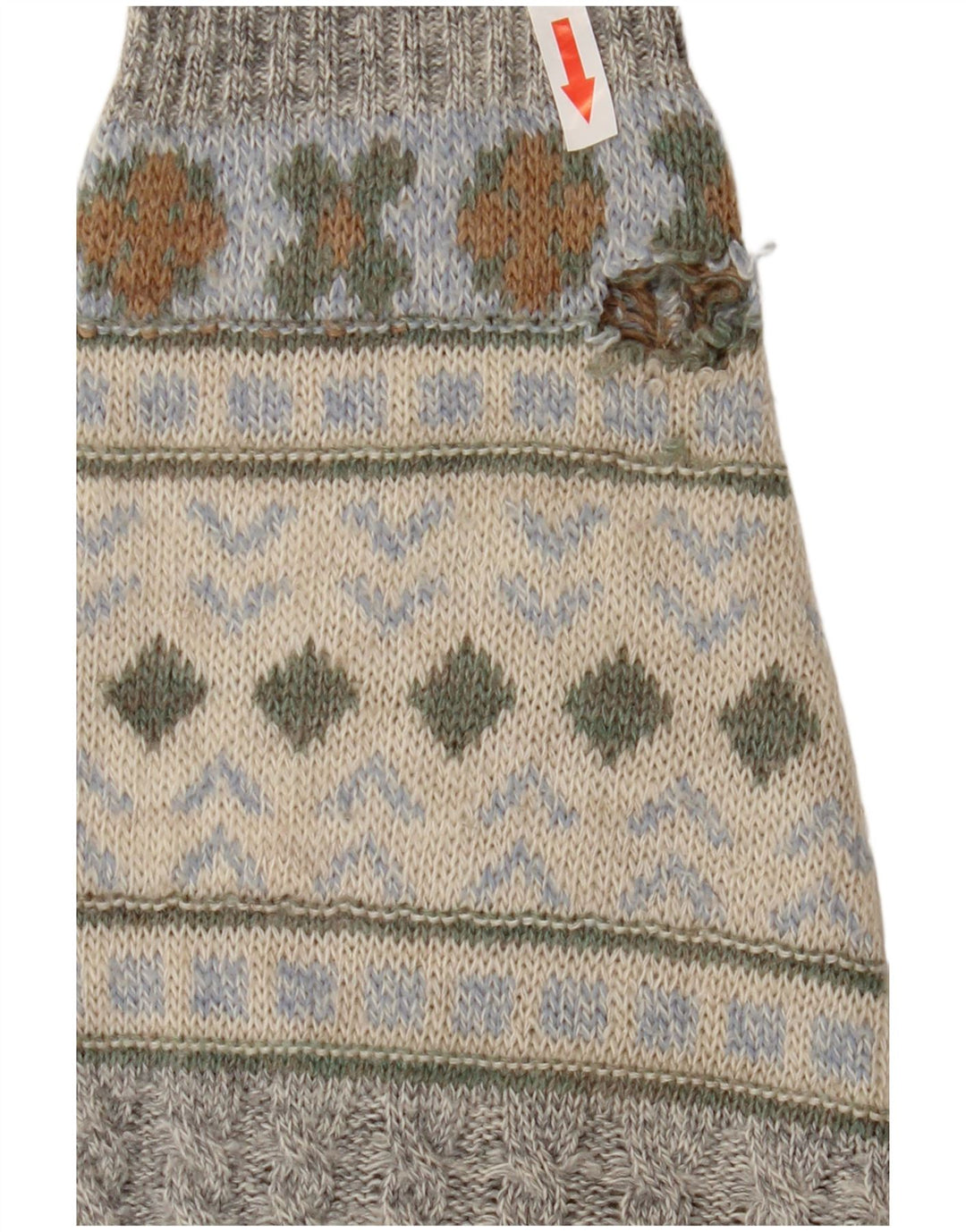 Maglione maglione girocollo da uomo vintage grigio medio geometrico