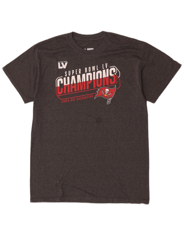 T-shirt grafica da uomo della NFL Tampa Bay Buccaneers in cotone grigio medio