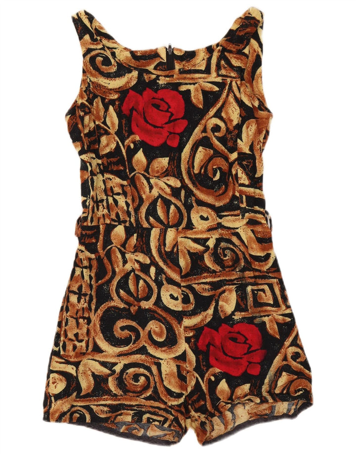 Tuta corta senza maniche da donna Max Dine UK 12 Medium Nero Floreale