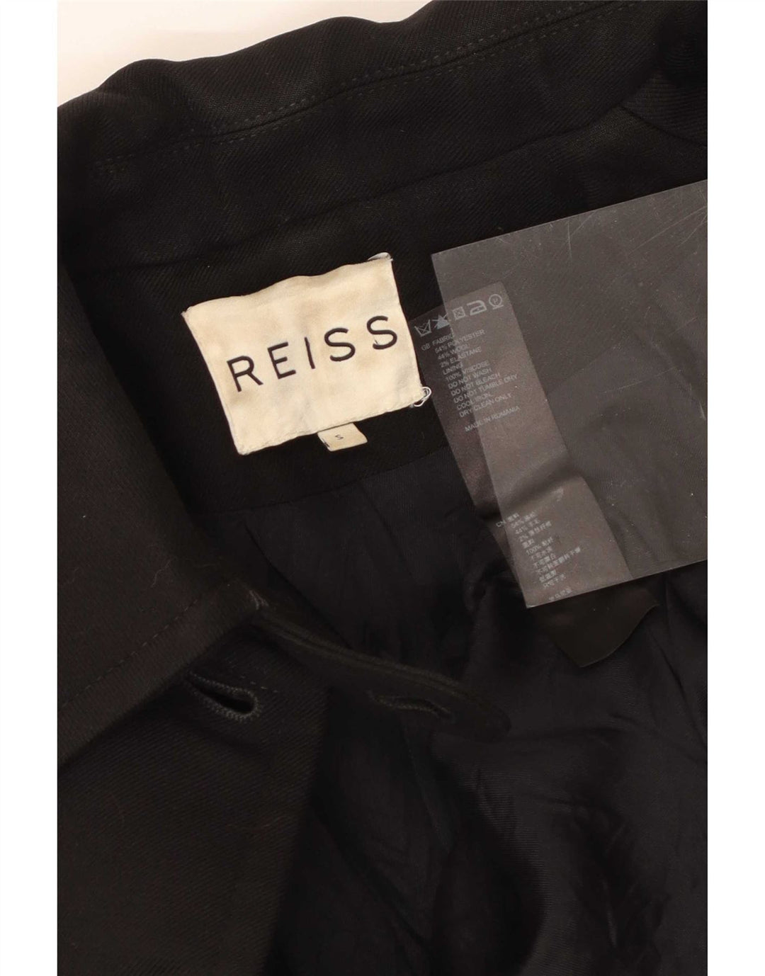 Reiss Giacca blazer da donna a 5 bottoni UK 8 Small Nero Poliestere