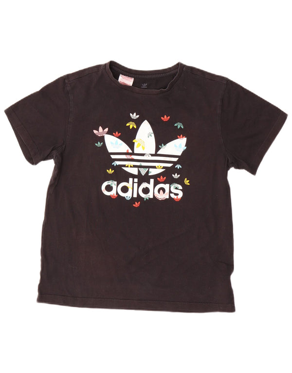 T-shirt grafica Adidas per bambina 13-14 anni grande in cotone nero