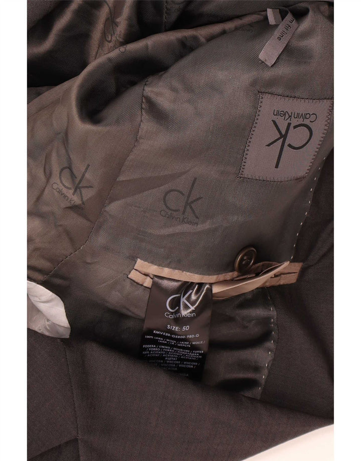 Giacca blazer da uomo a 2 bottoni Calvin Klein IT 50 Large in lana grigia