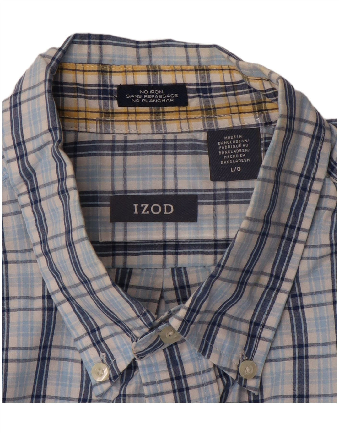 Camicia da uomo IZOD in cotone a quadri grandi blu