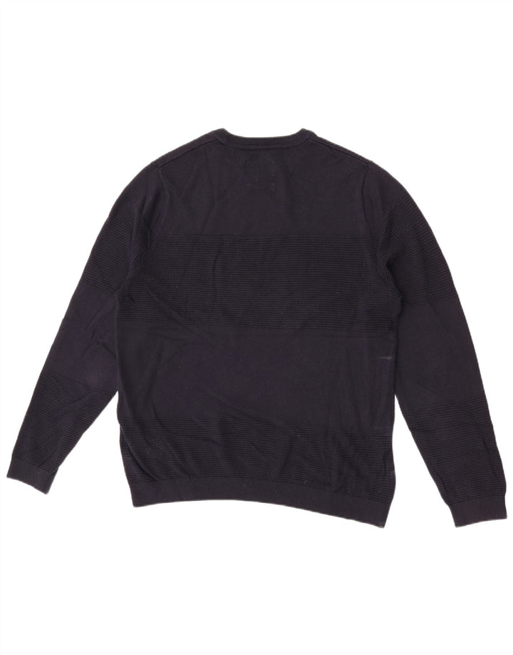 Maglione da uomo girocollo Farah in cotone medio blu navy