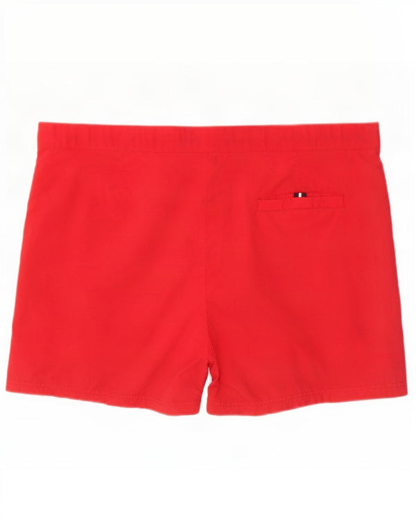 Pantaloncini da bagno grafici da uomo Tommy Hilfiger grandi in poliestere rosso