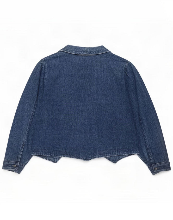 Giacca di jeans aperta da donna vintage UK 18 XL Blu