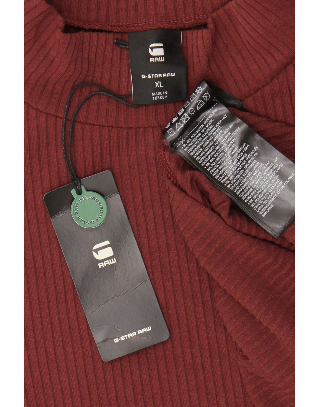 Abito maglione a maniche lunghe maxi da donna G-Star UK 18 XL poliestere bordeaux