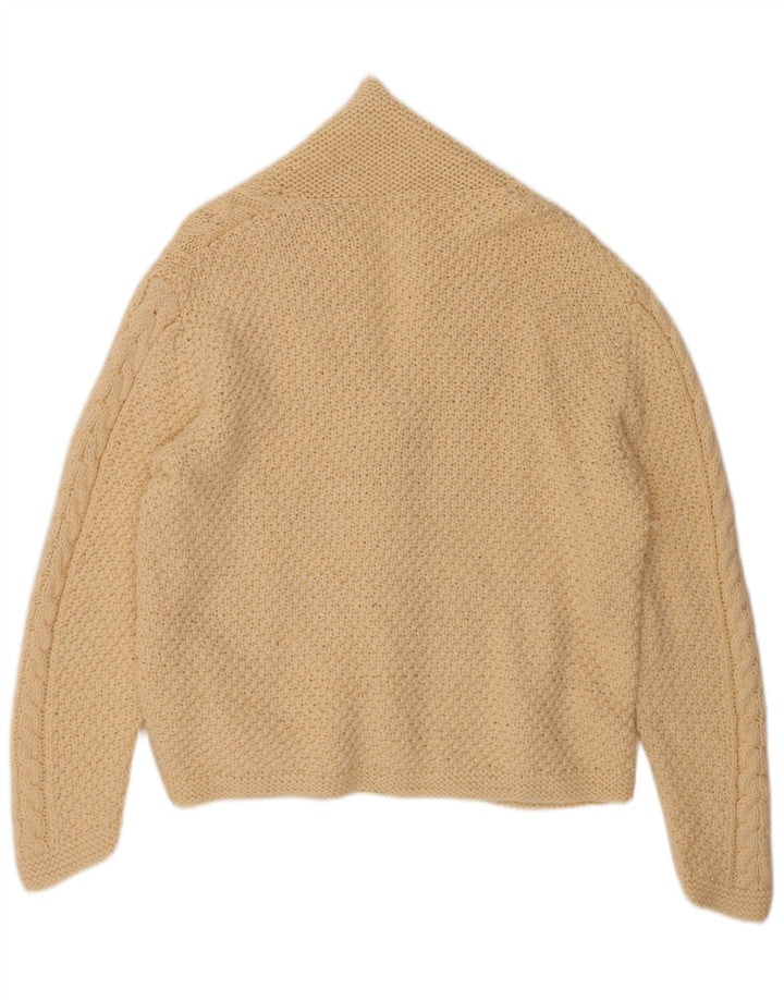 Maglione cardigan da donna VINTAGE UK 16 grande beige