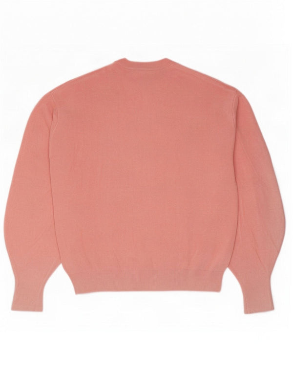 Guess Maglione maglione girocollo con grafica da donna vestibilità ampia UK 6 XS Rosa