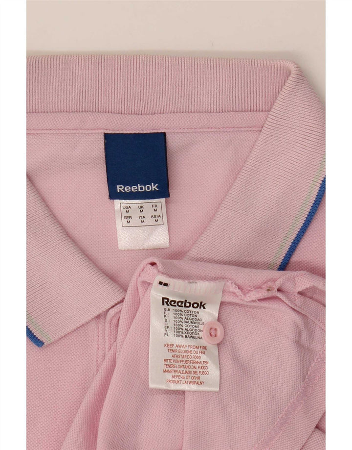 Polo Reebok da uomo in cotone rosa medio