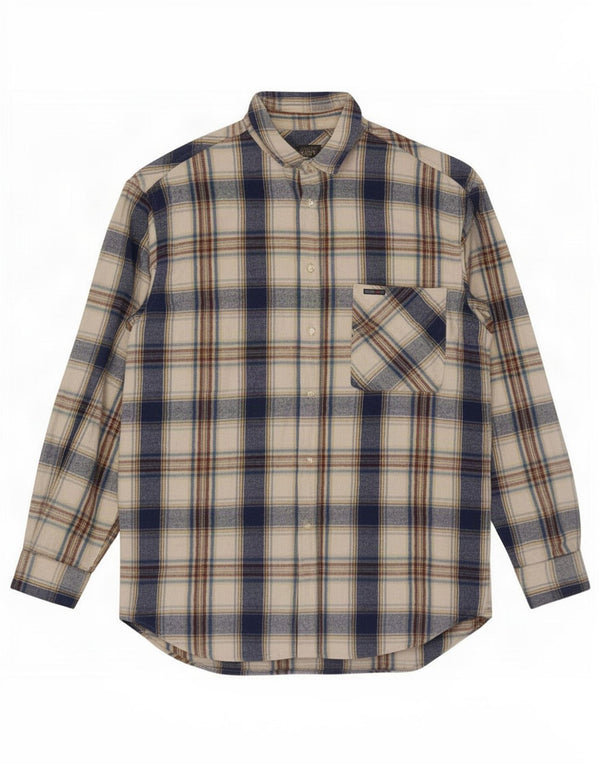 Camicia in flanella da uomo Think Pink 2XL a quadri blu